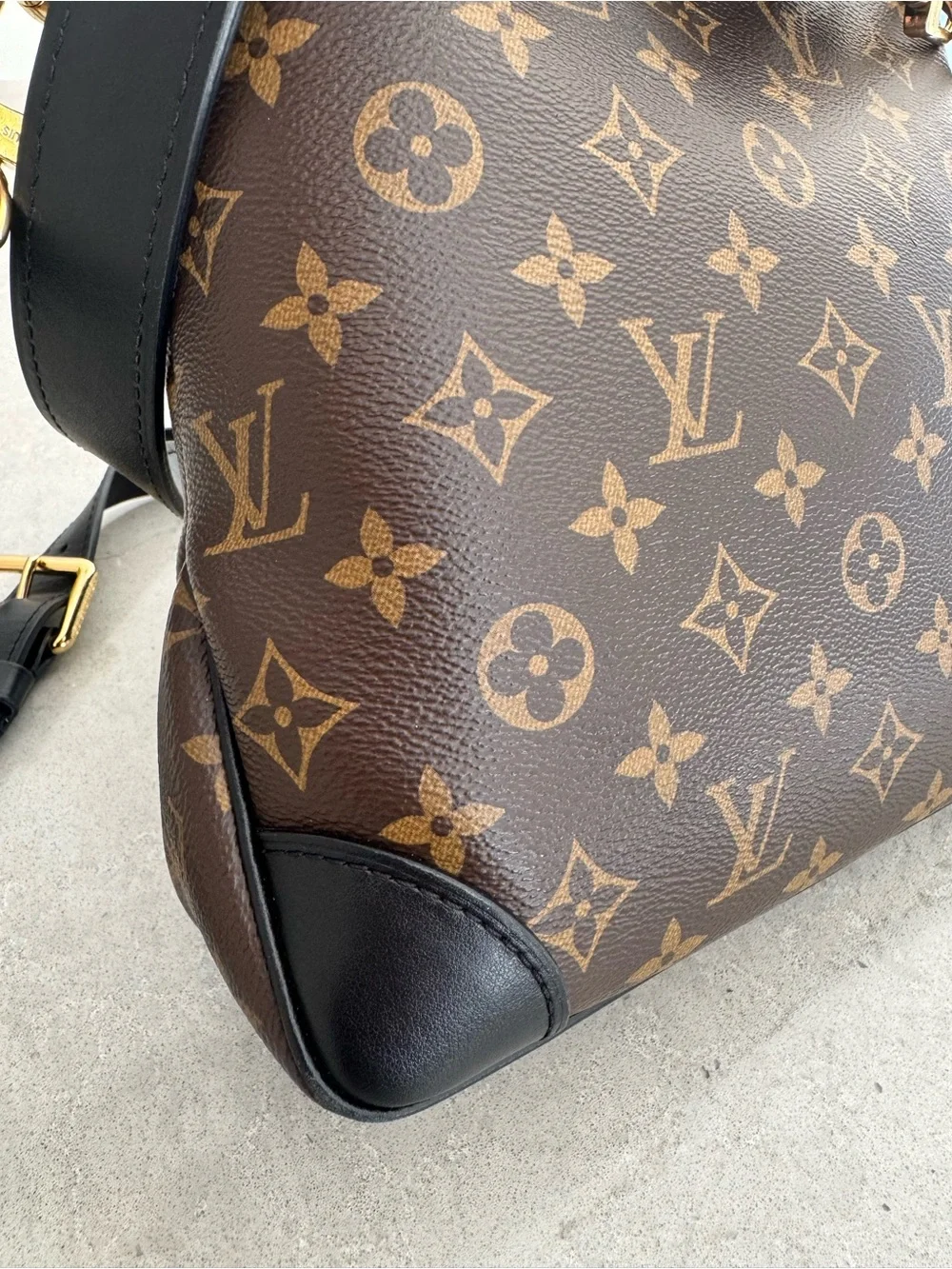 Louis Vuitton Odeon PM Monogram Canvas Shoulder Bag with Black Trim